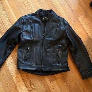 Men's Black Padded Leather Jacket